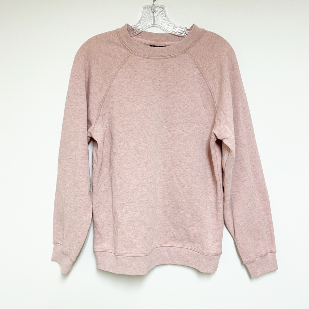 Topshop Pink Heathered Crewneck Sweatshirt Size 4